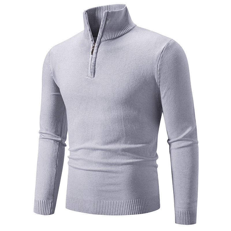 2023 Men's Plus Size Fleece Zip Mock Neck Sweater My Store