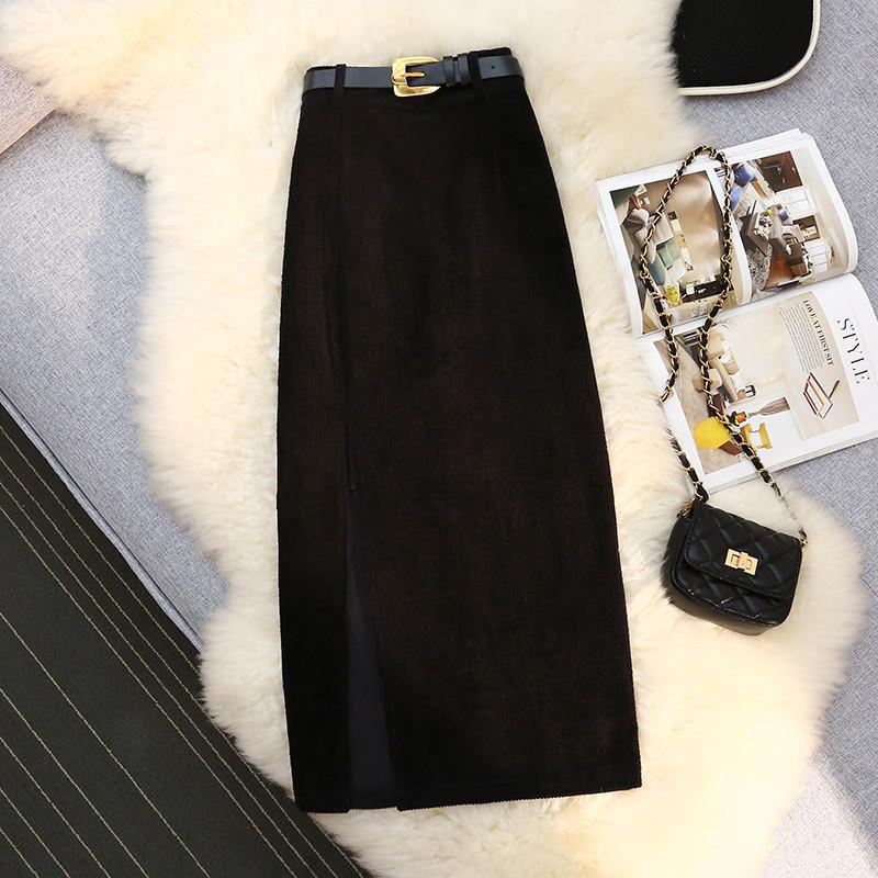 High Waist A-Line Corduroy Skirt for Women My Store